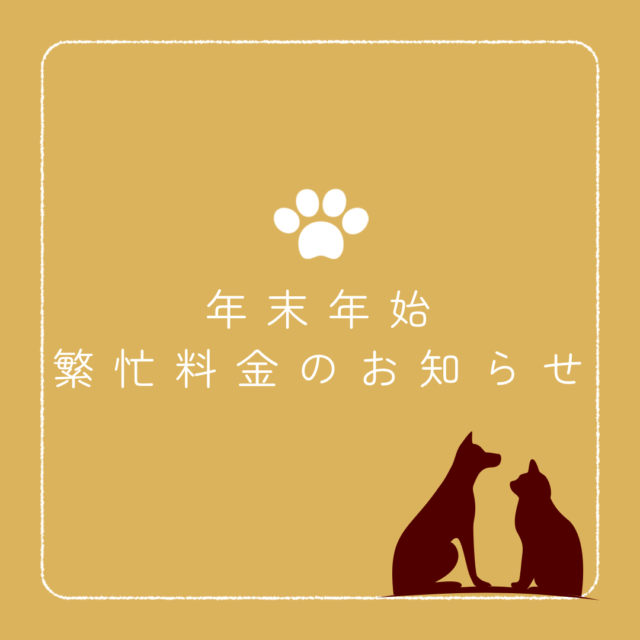 年末年始の繁忙期料金について