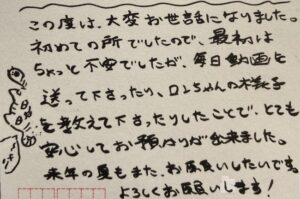 ペットホテル　キジ猫　ロンくんのご家族様