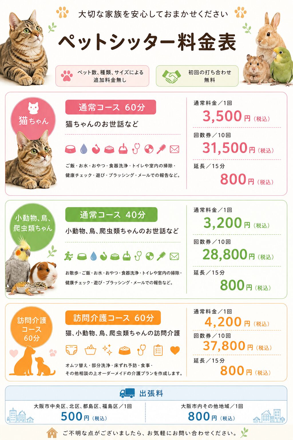 ペットシッター料金1