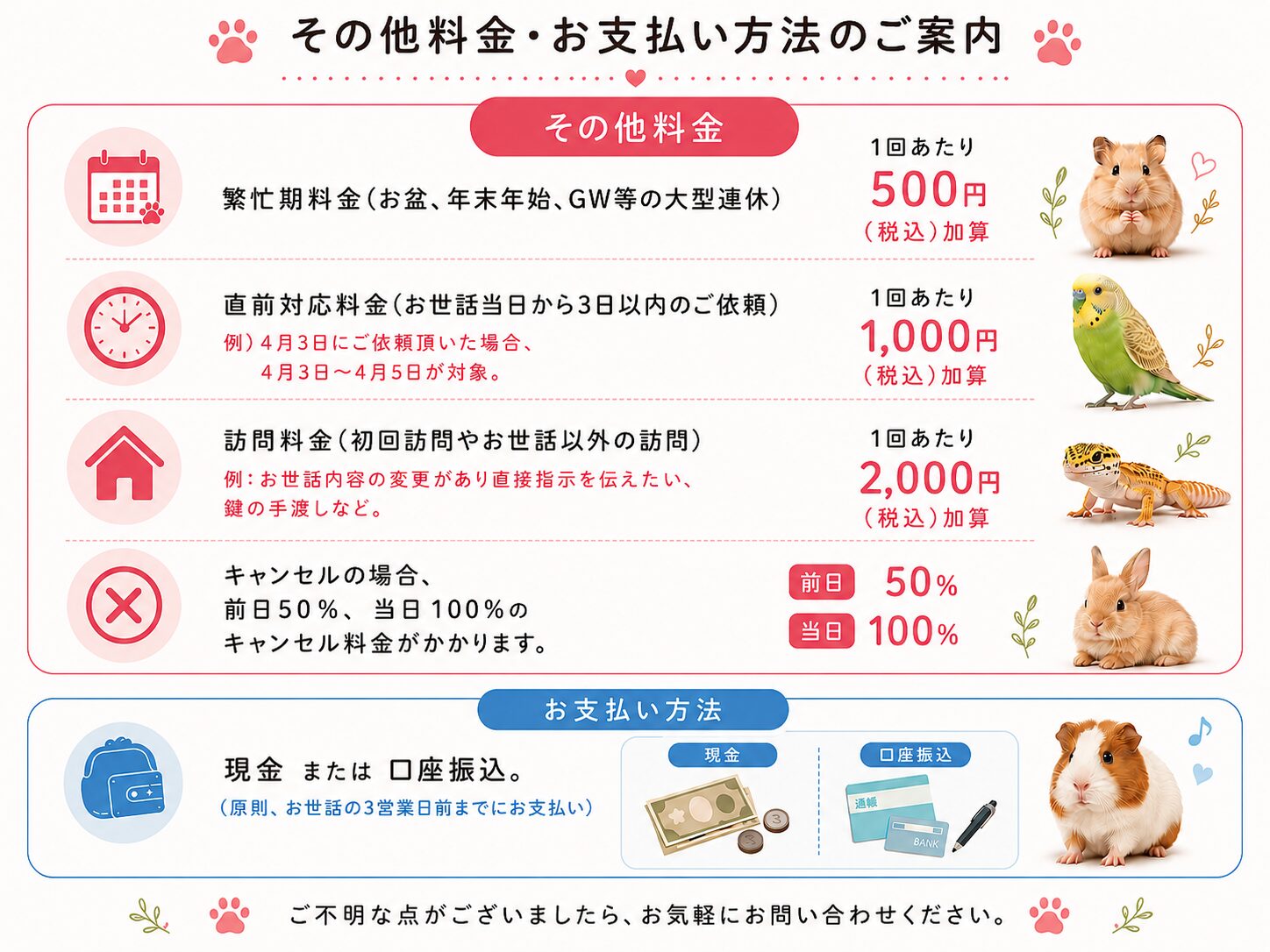 ペットシッター料金2