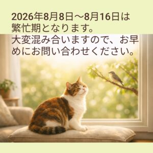 夏季繁忙期のお知らせです🌿